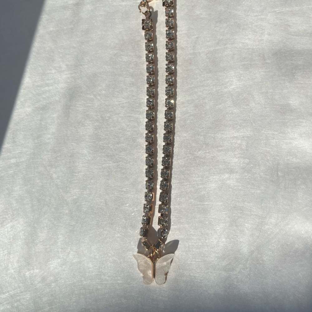 Gold Butterfly Gem Anklet